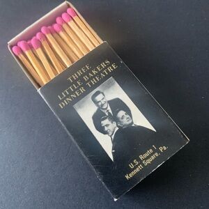 Vintage Matchbook Three Little Bakers Dinner Theatre Kennett Square PA